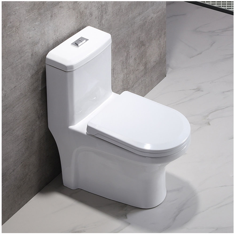 Bồn cầu liền khối mã 020S phủ men tuyết Nano trắng sáng chống bám bẩn