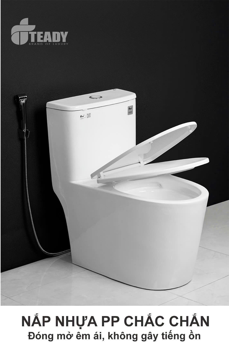 Bồn cầu liền khối LK121 trong Combo Phòng Tắm CB25 – men Nano chống bám bẩn, xả xoáy 2 chiều
