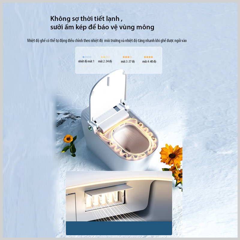 Tính năng làm ấm bệ ngồi và sấy khô khí ấm