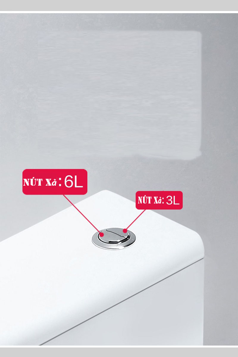 Hệ thống xả ECOMAX mạnh mẽ, tiết kiệm nước hiệu quả 2 nút nhấn xả