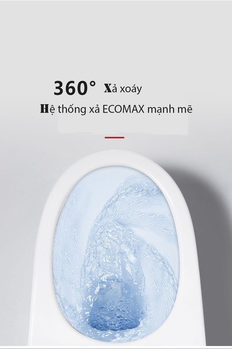 Hệ thống xả ECOMAX xoáy mạnh mẽ, tiết kiệm nước hiệu quả