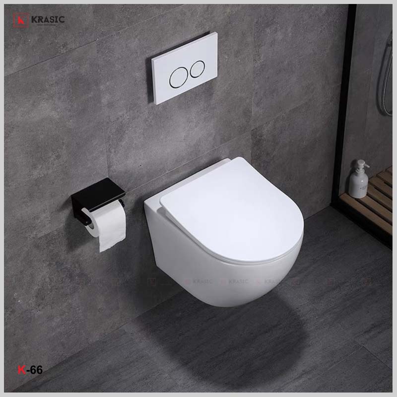 Bồn cầu treo tường KRASIC K-66 thiết kế âm tường gọn gàng