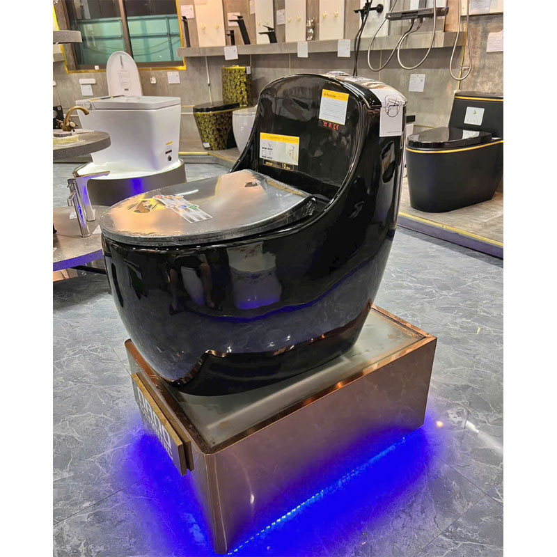 Bồn cầu trứng CR36 Black màu đen cao cấp, thiết kế liền khối hiện đại