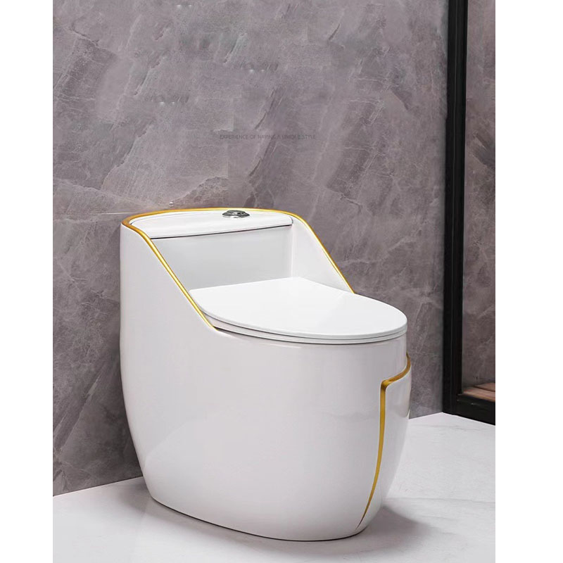 Bồn cầu trứng liên khối điểm chỉ vàng sang trọng trong bộ combo KB201