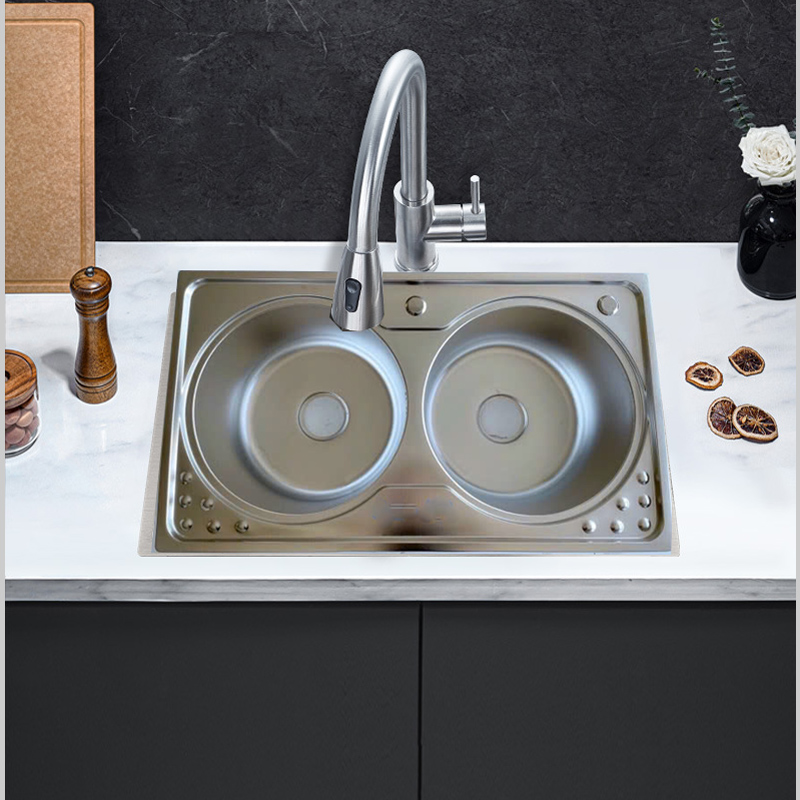 Bồn rửa bát 2 hố CRB8349 inox 304 cao cấp, thiết kế bo tròn dễ vệ sinh