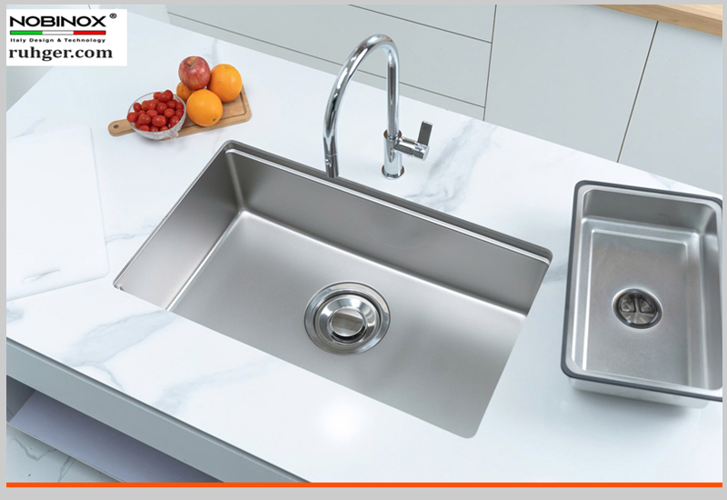 Bề mặt vân siêu mịn chống xước chậu rửa bát NOBINOX ROSA