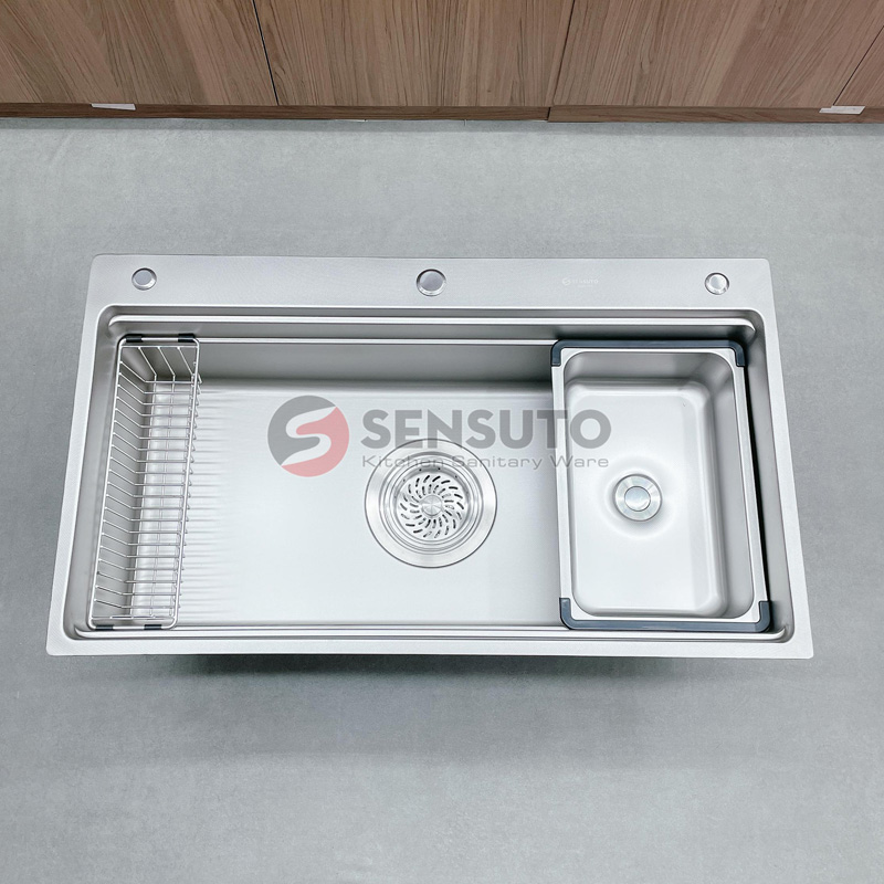 Bồn rửa chén một ngăn lớn Sensuto S8650TS bản to kích thước đại