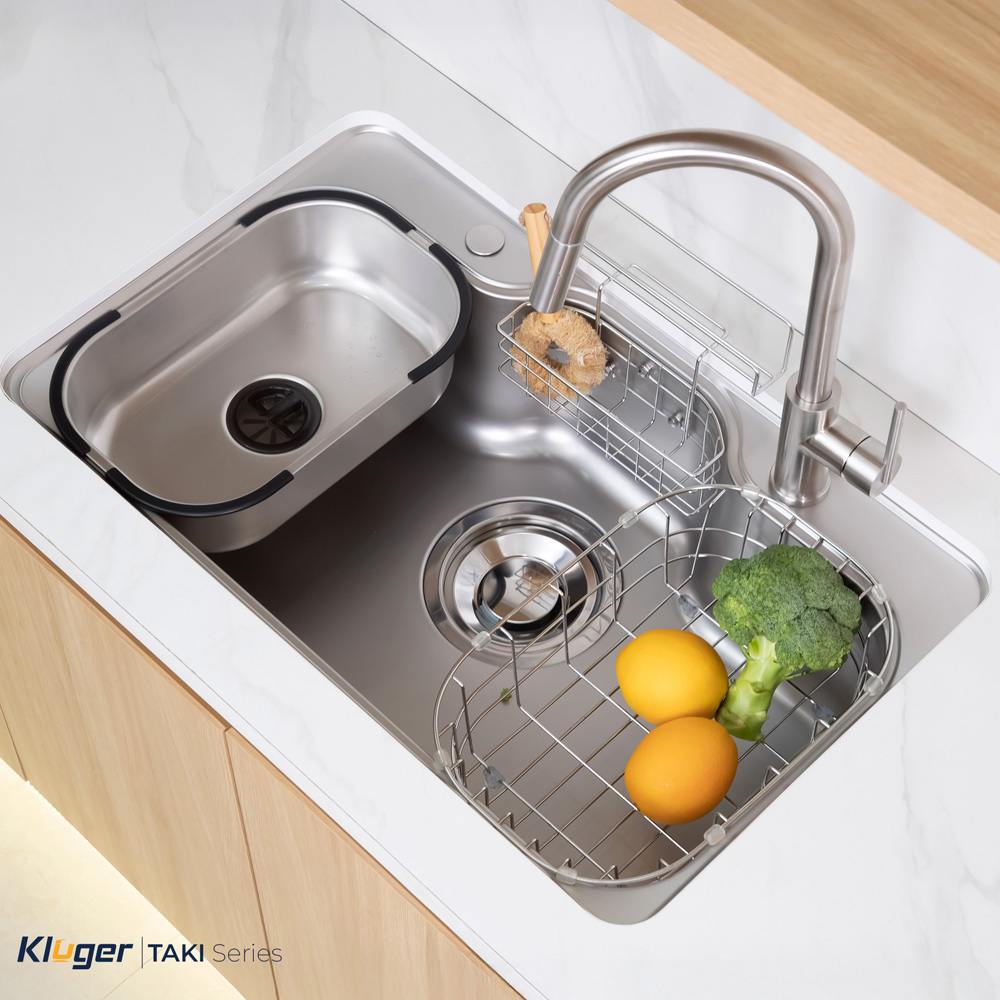 Hướng dẫn 03 cách lắp đặt chậu Kluger KT8050SL Plus linh hoạt cho mặt đá bếp