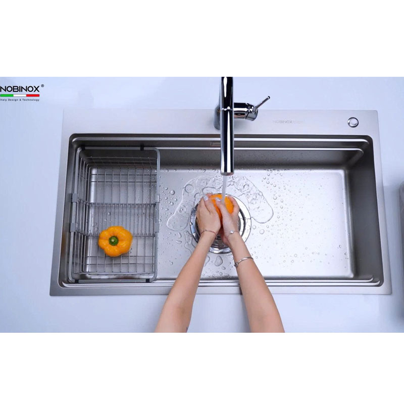 Chậu bếp Nobinox LIRA NJ564D bề mặt hạt Linen chống xước