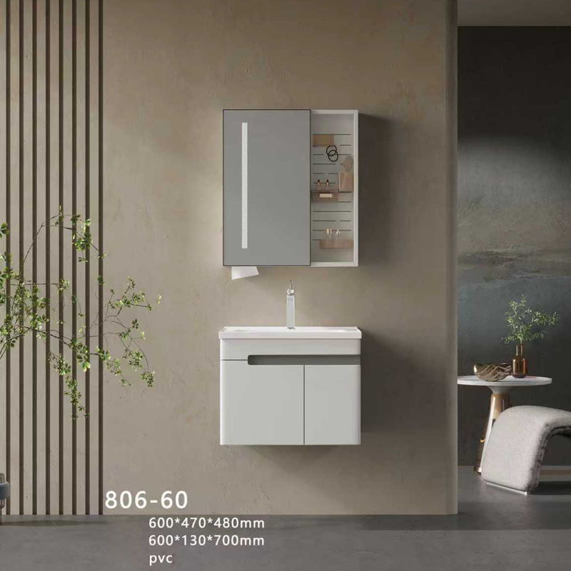 Chậu lavabo sứ tráng men cao cấp đi kèm tủ lavabo 806