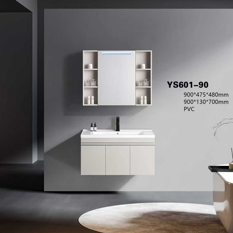 Chậu lavabo sứ cao cấp men sáng dễ vệ sinh đi kèm bộ tủ chậu 601