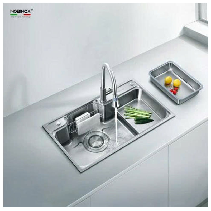 Chậu rửa bát 1 hố kèm bàn chờ Nobinox HIGON NH905