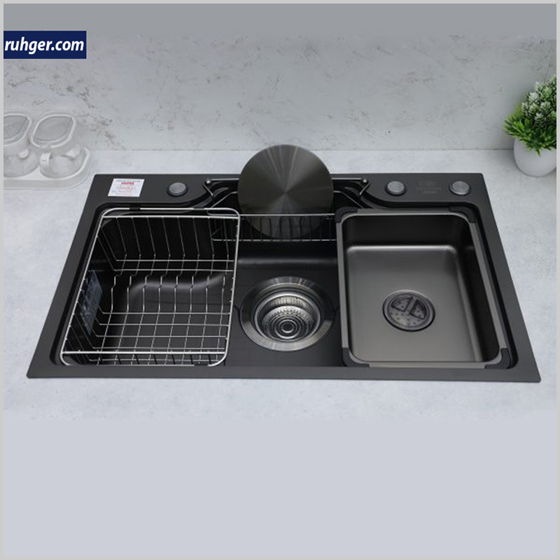 Chậu rửa bát 1 hố CR 7546BL inox 304 chống bám bẩn