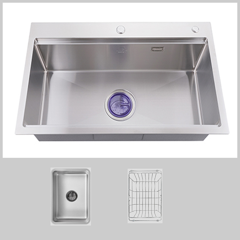 Chậu rửa bát 1 hố CR 7846 inox 304 nguyên khối, thiết kế vuông hiện đại