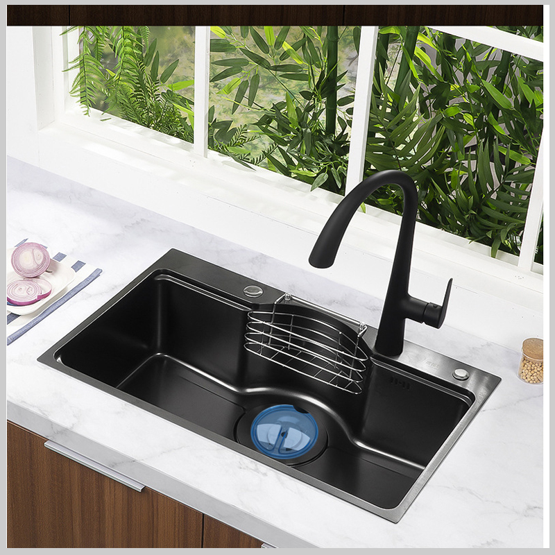 Chậu rửa bát 1 hố DG7546 inox 304 thiết kế 3D, phủ Nano chống bám bẩn cao cấp