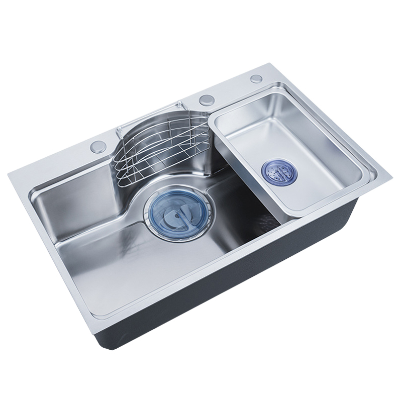 Chậu rửa bát 1 hố DG7546 inox 304 thiết kế 3D màu bạc