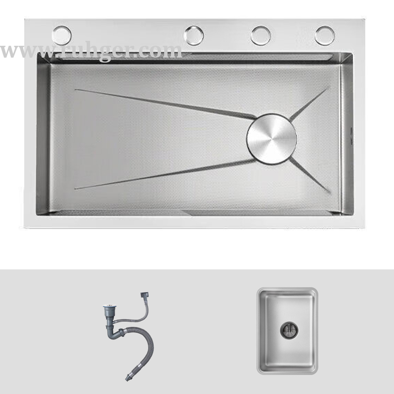 Chậu rửa bát 1 hố DG7846 inox 304 cao cấp, thiết kế hiện đại, chống xước hiệu quả