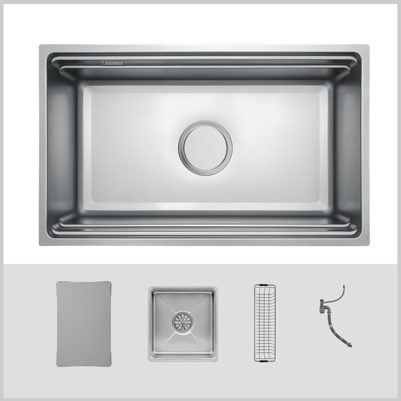 Chậu rửa bát 1 hố NK7645 inox 304 cao cấp – thiết kế hạ bậc tiện lợi, chống xước