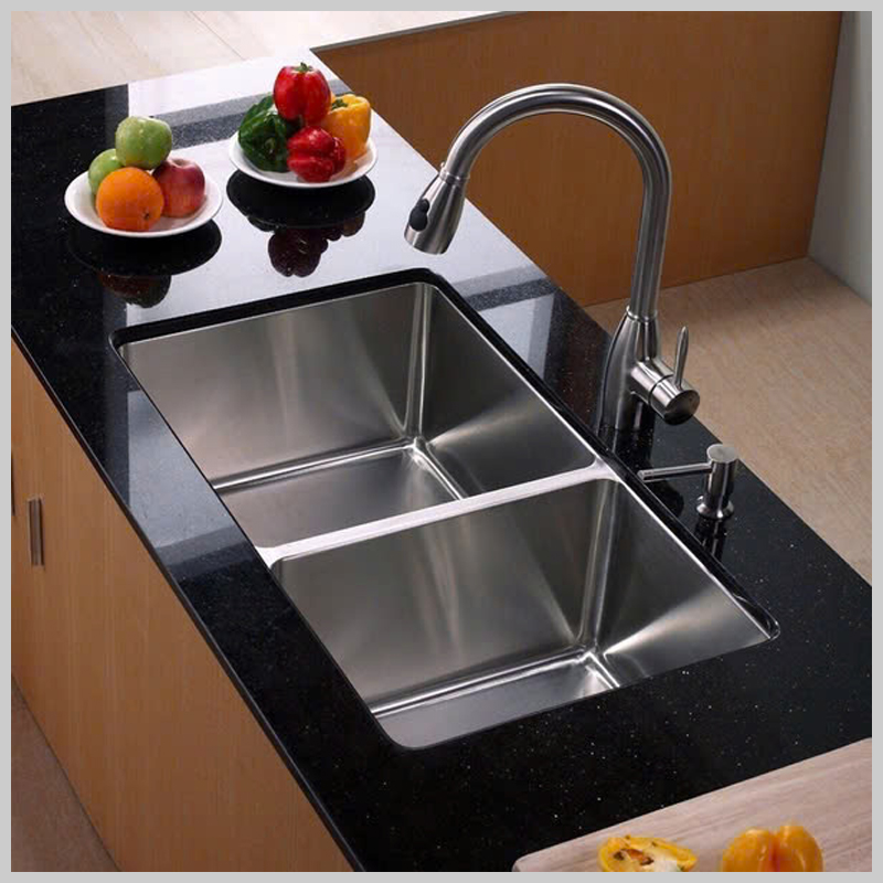 Chậu rửa bát 2 hố âm bàn 8245AB inox 304 dày, thiết kế hiện đại