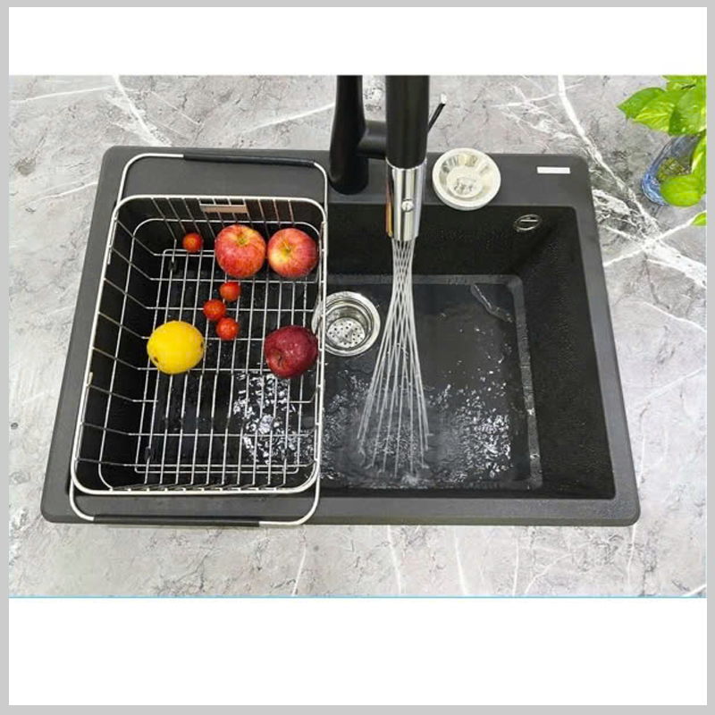 Chậu rửa bát đá 1 hố 6045 cao cấp, chất liệu thạch anh, chống bám bẩn, chống ồn