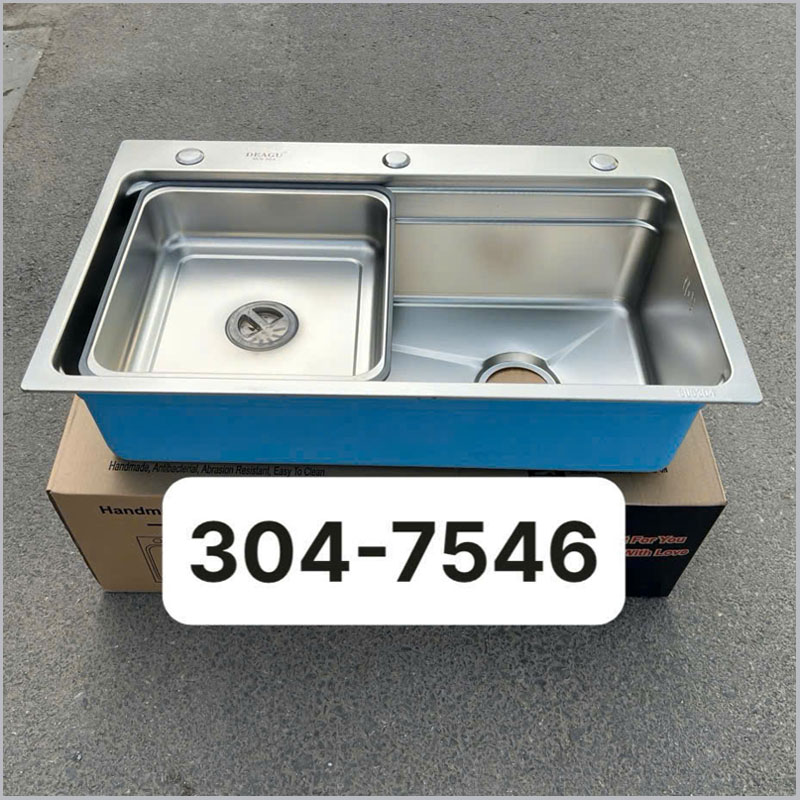 Chậu rửa bát inox 304 7546 lòng sâu