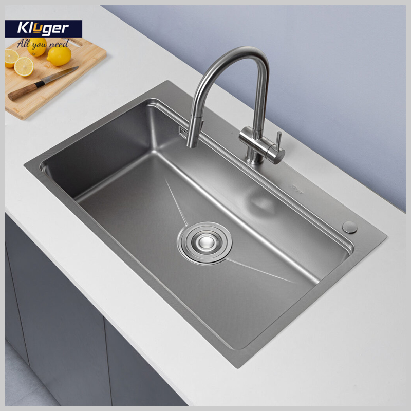 Chậu Kluger lắp bán âm inox 304 cao cấp, lòng sâu, chống văng nước