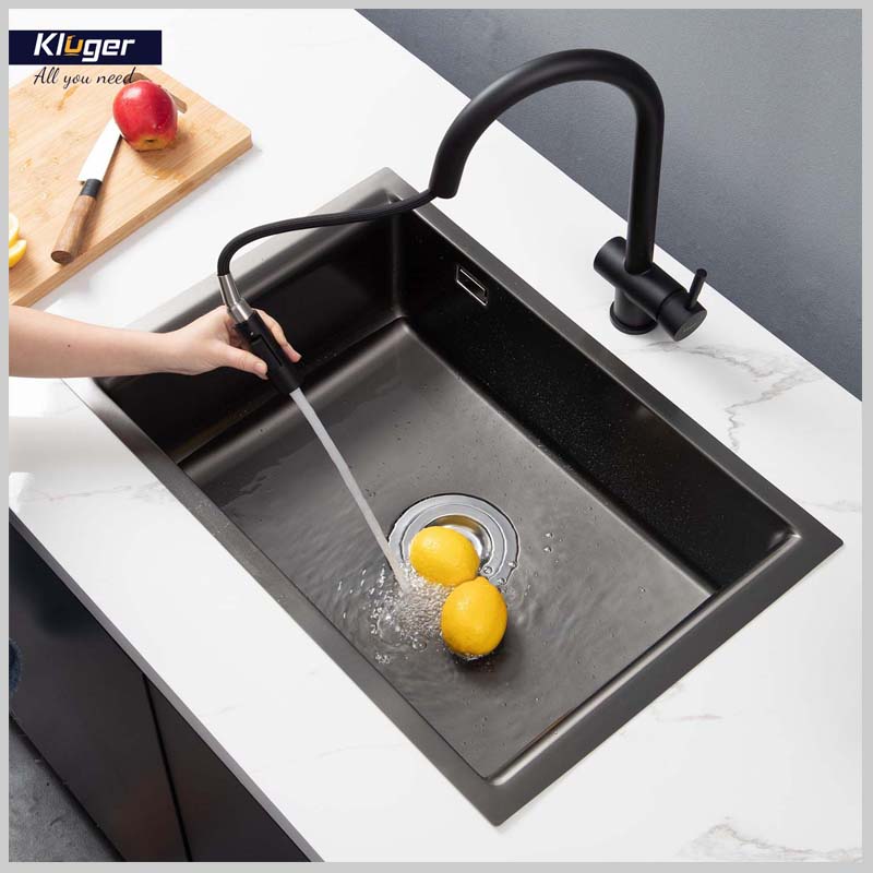 Chậu rửa bát Kluger KU8121B – lòng sâu H210mm chống bắn nước