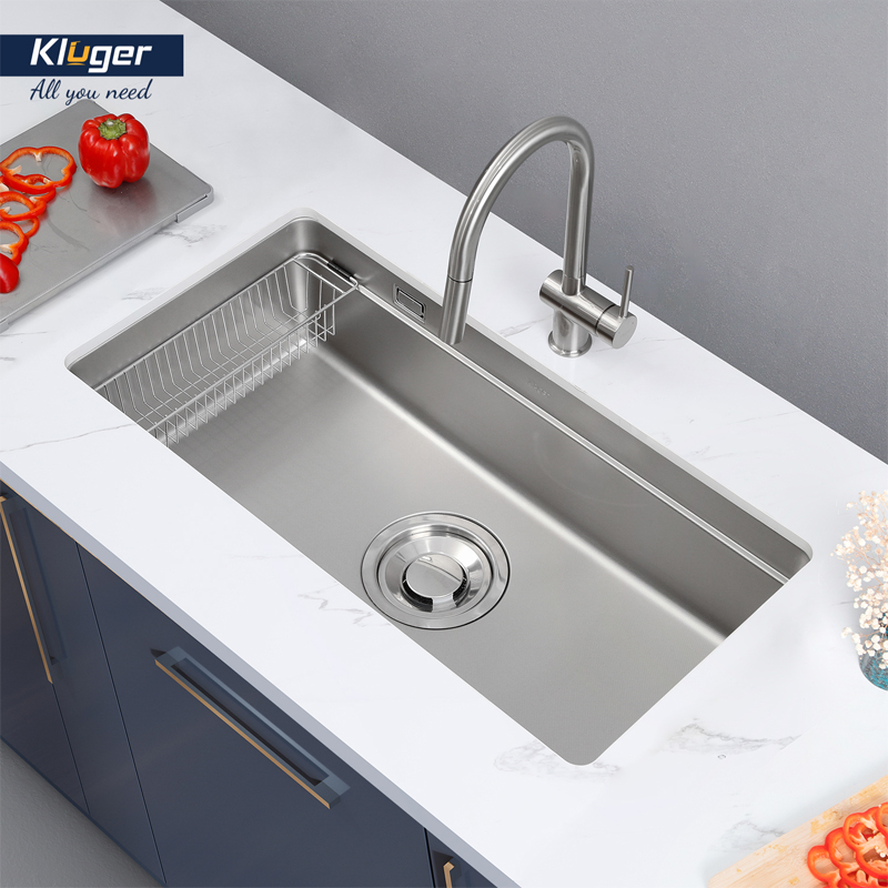 Chậu rửa bát Kluger KU8844FS Basic inox POSCO 304, bề mặt LINEN chống xước, chống bám bẩn