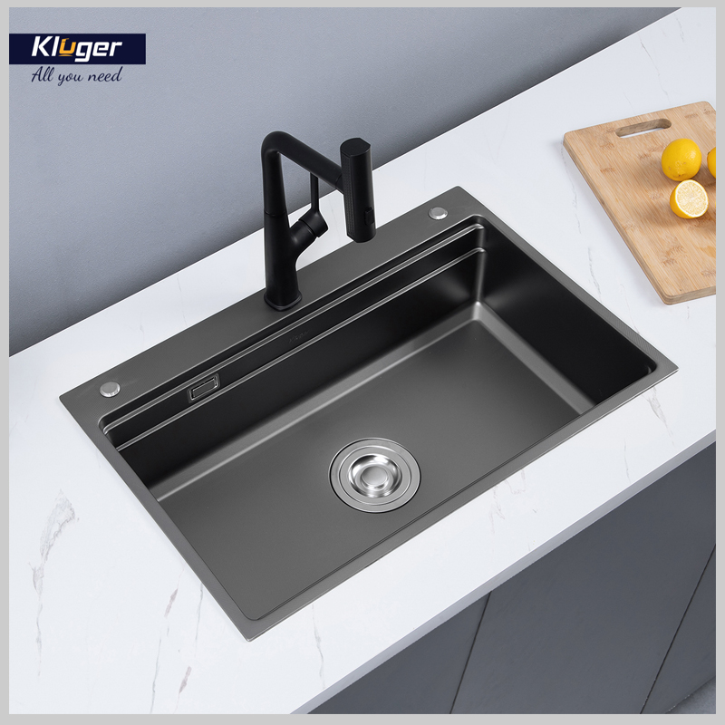 Bề mặt Linen chống xước, chống dầu mỡ của chậu rửa bát Kluger KWF8161FB