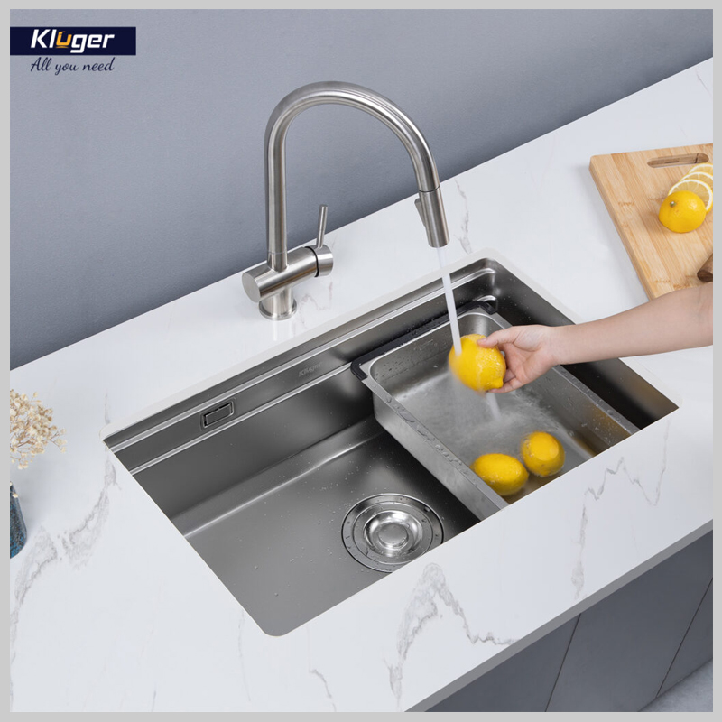 Chậu rửa bát Kluger KWU8161FS – 1 hố sâu lòng 22cm