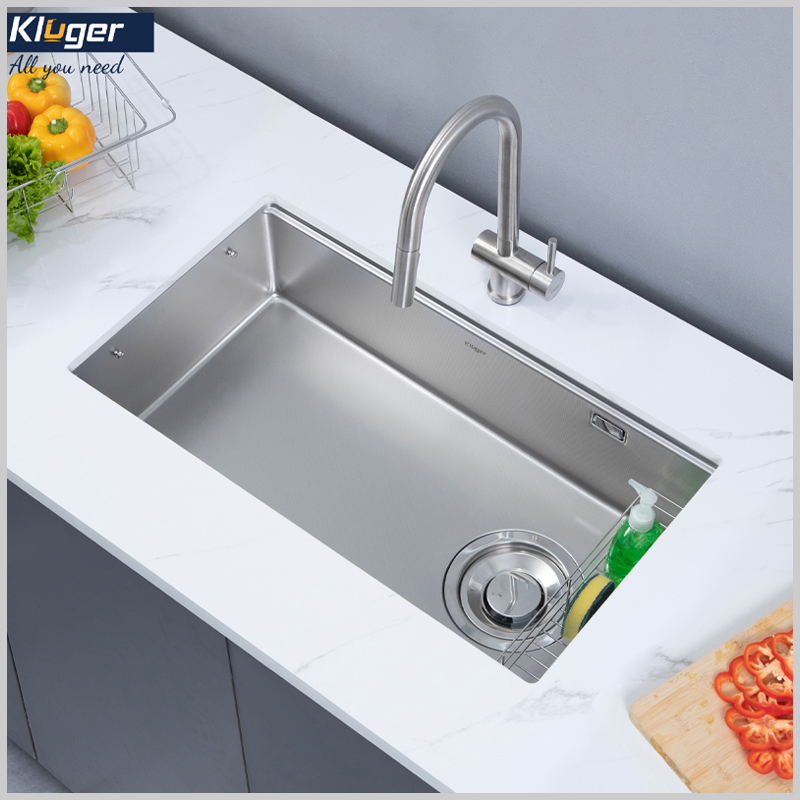Chi tiết bát rác lệch chậu rửa bát Kluger KY8045FS S80 tối ưu khoang tủ
