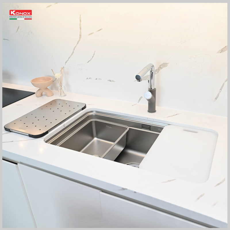 Chậu rửa bát Konox KN8347SU Dekor Workstation Sink chống xước inox 304 cao cấp