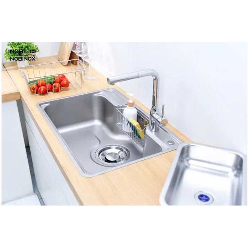 Chậu rửa bát Nobinox Liken NL724D với thiết kế 1 hố sâu rộng, tiện lợi