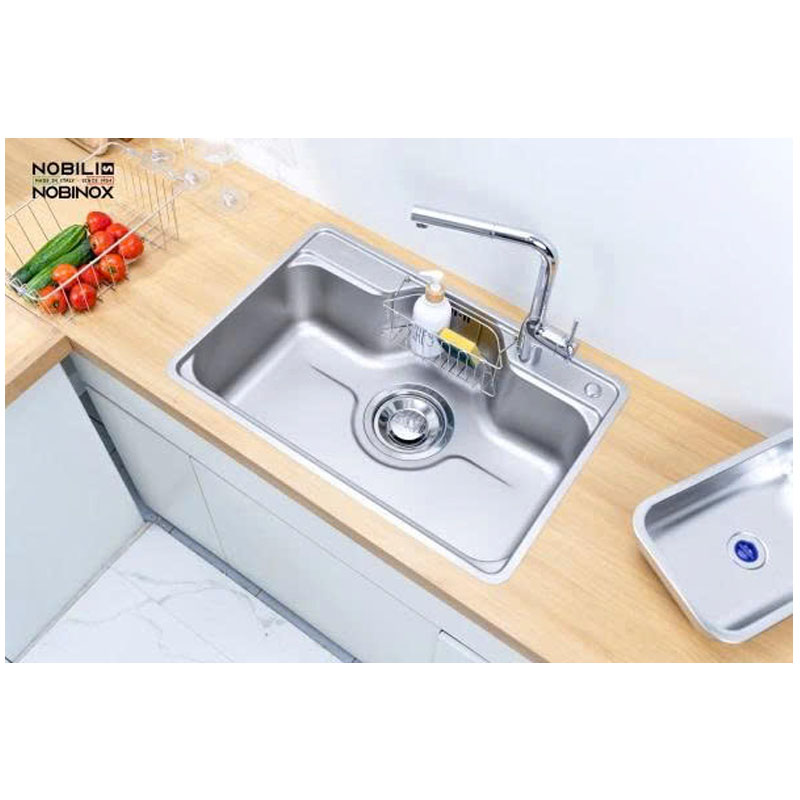 Bề mặt Linen chống xước hiện đại của chậu rửa bát Nobinox Liken NL724D