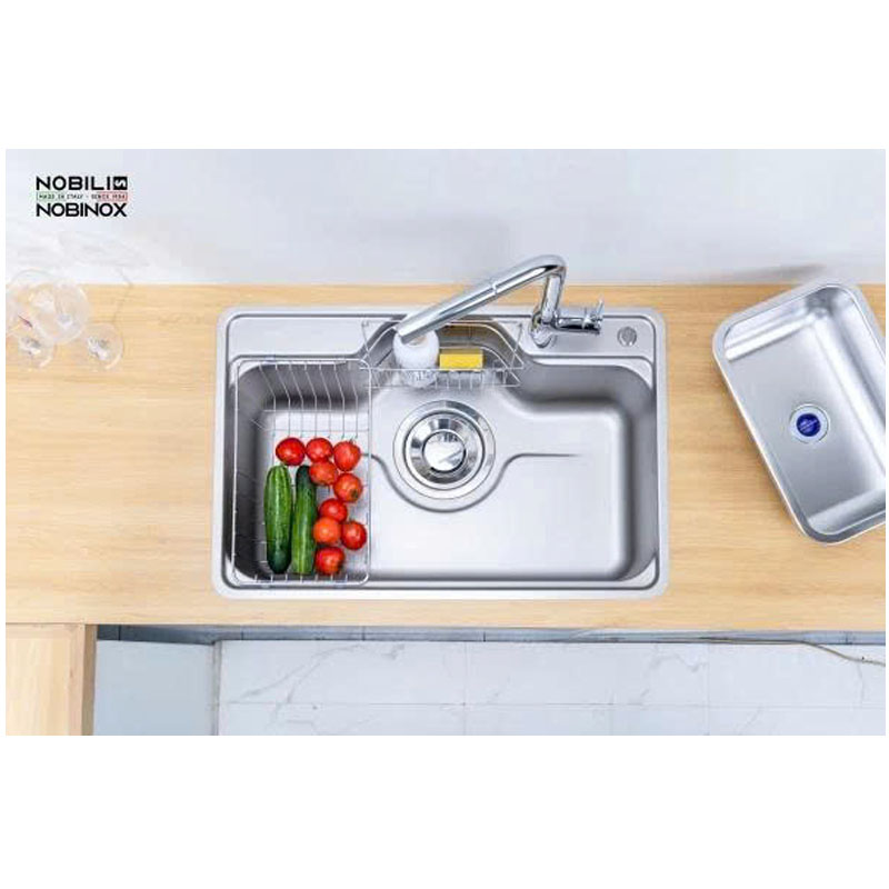 Chậu rửa bát Nobinox Liken NL724D inox 304 cao cấp, thiết kế sang trọng