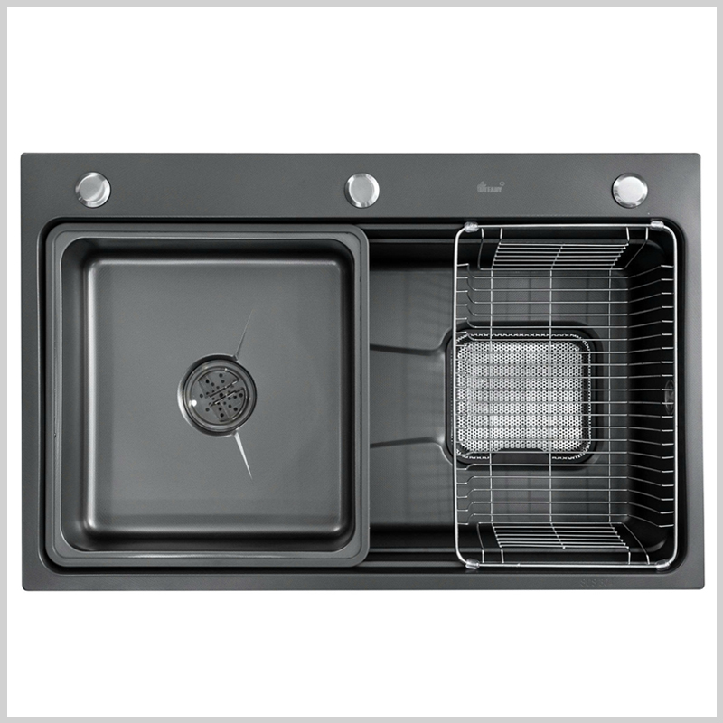 Chậu rửa bát TD CRB7548 nano đen 1 hố – thiết kế tổng thể sang trọng