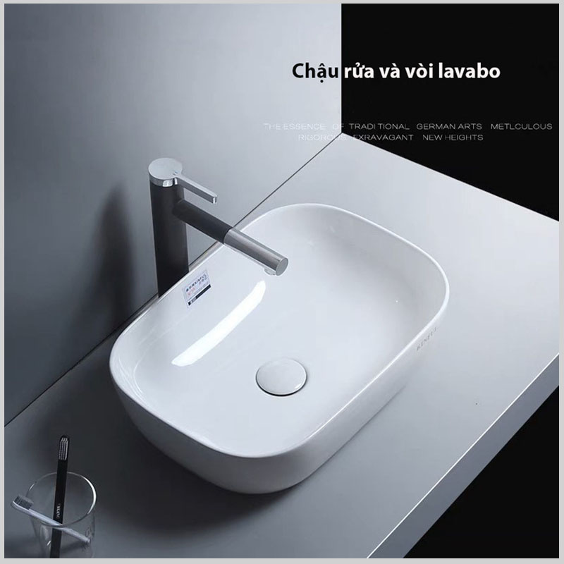 Chậu rửa lavabo CB97 chống bám bẩn, độ bền cao, kiểu dáng hiện đại
