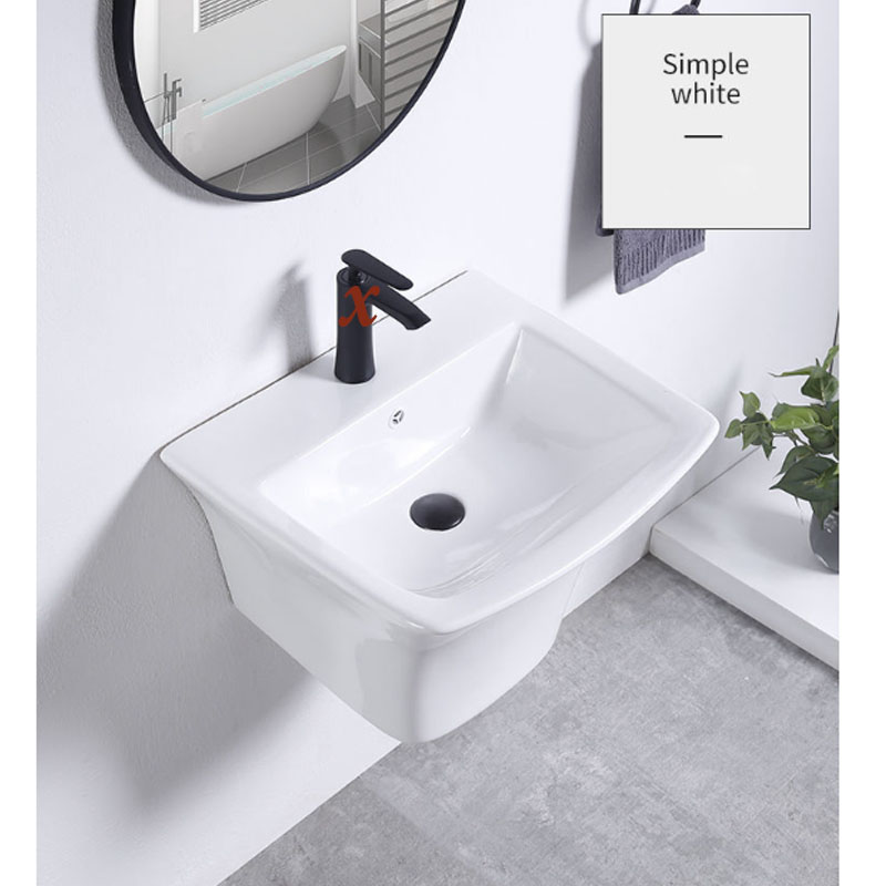 Chậu rửa mặt liền chân treo tường men Nano của Combo KB202 Pro