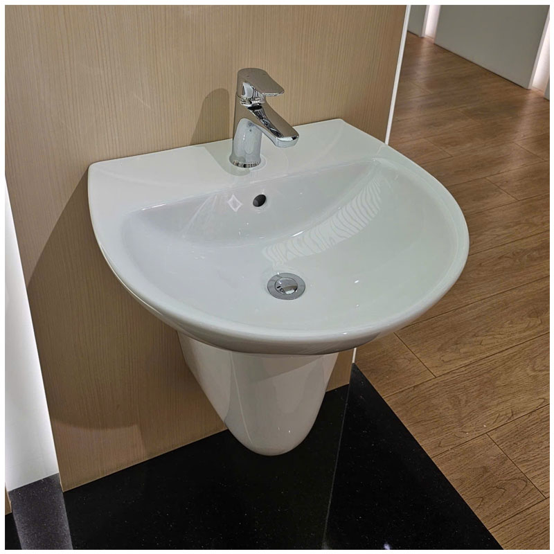 Chậu rửa mặt treo tường men Nano tuyết trong combo phòng tắm GR001