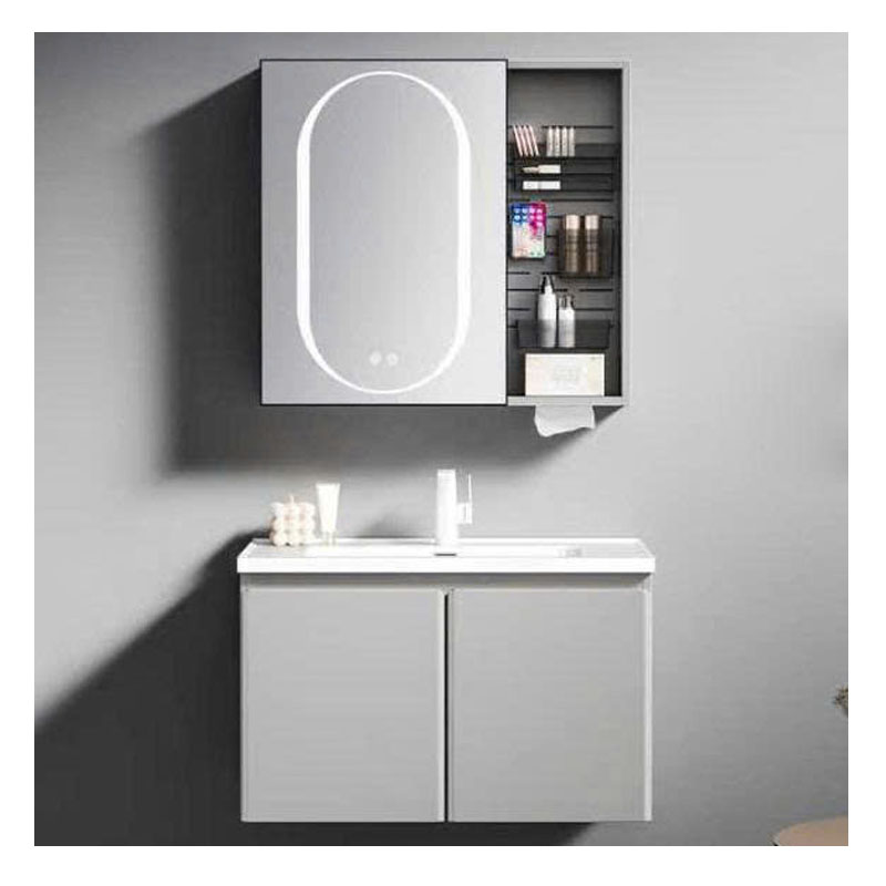 Tủ chậu lavabo và gương LED hiện đại trong combo thiết bị vệ sinh AV106