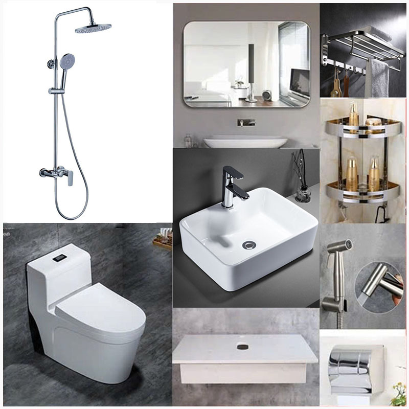 Hình ảnh tổng thể Combo Nhà Tắm CB13V gồm trọn bộ thiết bị vệ sinh đồng bộ