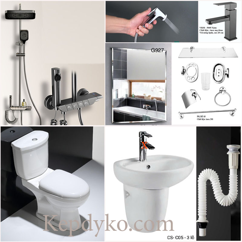 Combo phòng tắm KBS01 – Trọn bộ thiết bị vệ sinh giá rẻ, đầy đủ tiện nghi
