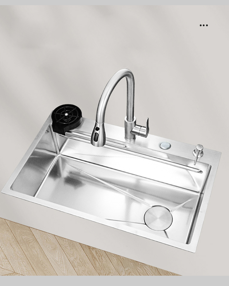 Chậu rửa bát DG7846 thiết kế thoát nước lệch phải, tiết kiệm không gian khoang tủ