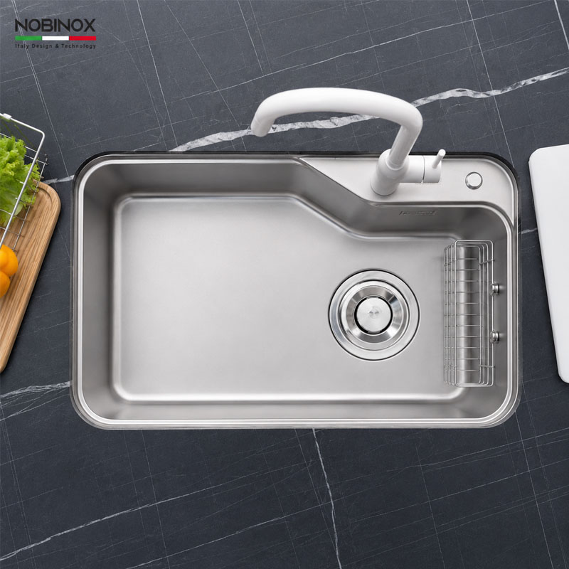 Chậu rửa bát Nobinox VA200 chất liệu Inox 304 nguyên khối độ dày 1.2mm