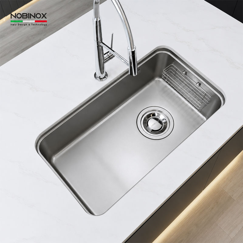 Chậu rửa bát Nobinox VA203M chất liệu Inox 304 POSCO dày 1.2mm vững chắc