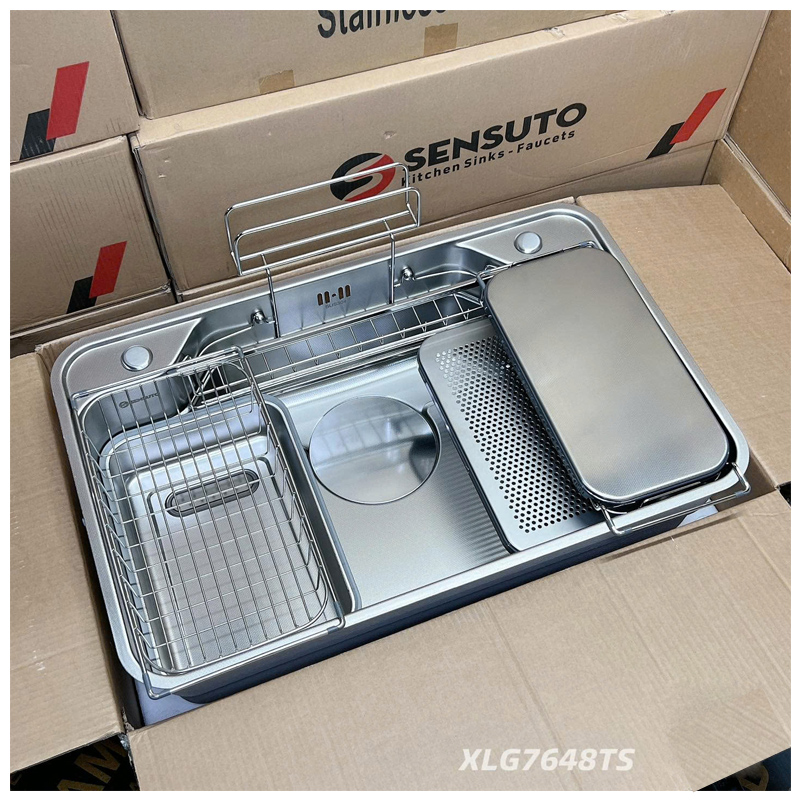 Công nghệ ép khuôn liền khối inox 304 của bồn rửa bát Sensuto XLG7648TS