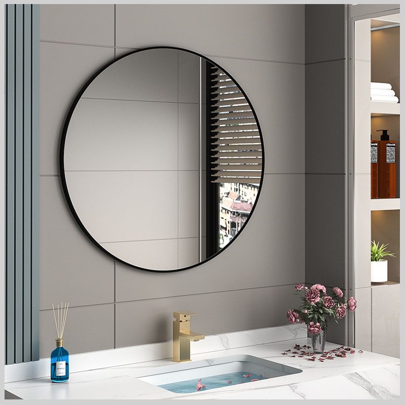 Gương tròn bo viền nhôm cao cấp, hình ảnh sắc nét, không mờ sương