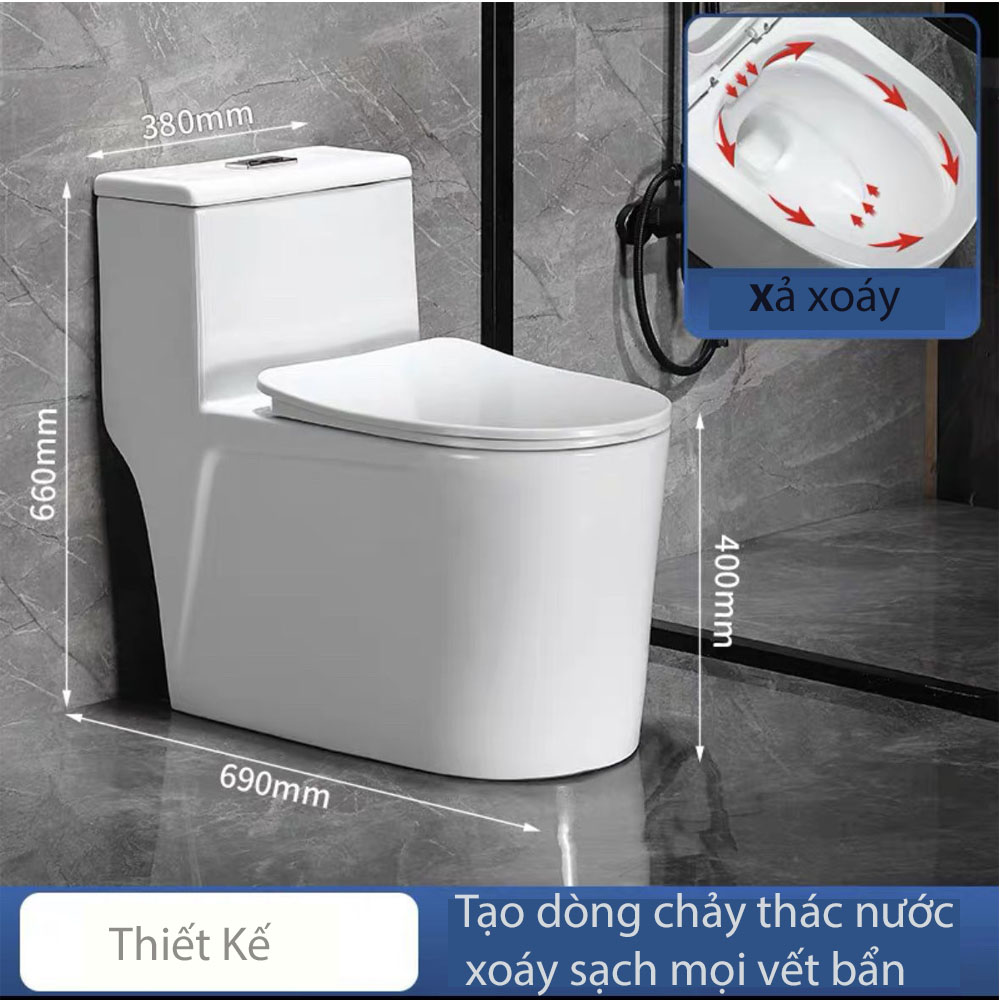 Công nghệ xả xoáy phản lực mạnh mẽ cuốn trôi vết bẩn trên bồn cầu R17