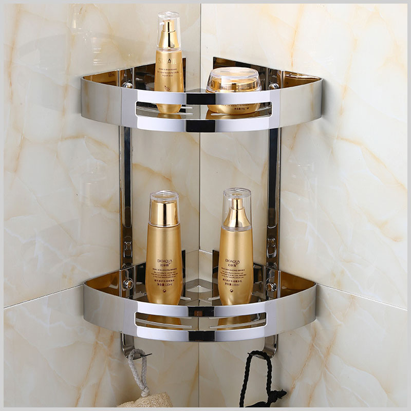 Kệ góc inox 304 thiết kế gọn gàng, dễ lắp đặt