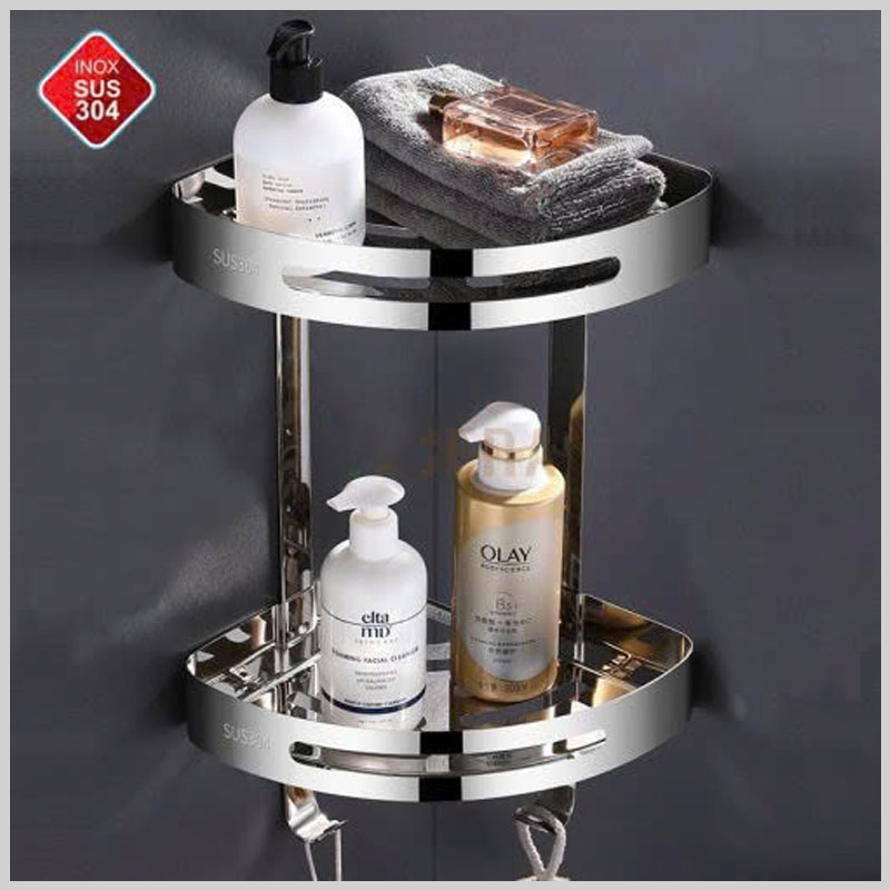 Kệ góc inox 304 chống gỉ combo phòng tắm KBS16